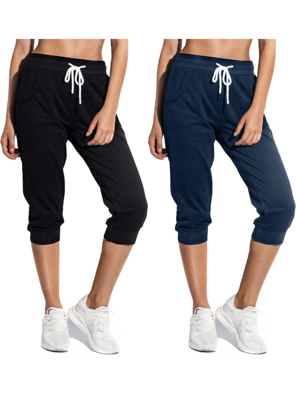 Stylish Women's 2-Pack Capri Joggers | Comfy Casual Pants for Everyday Wear